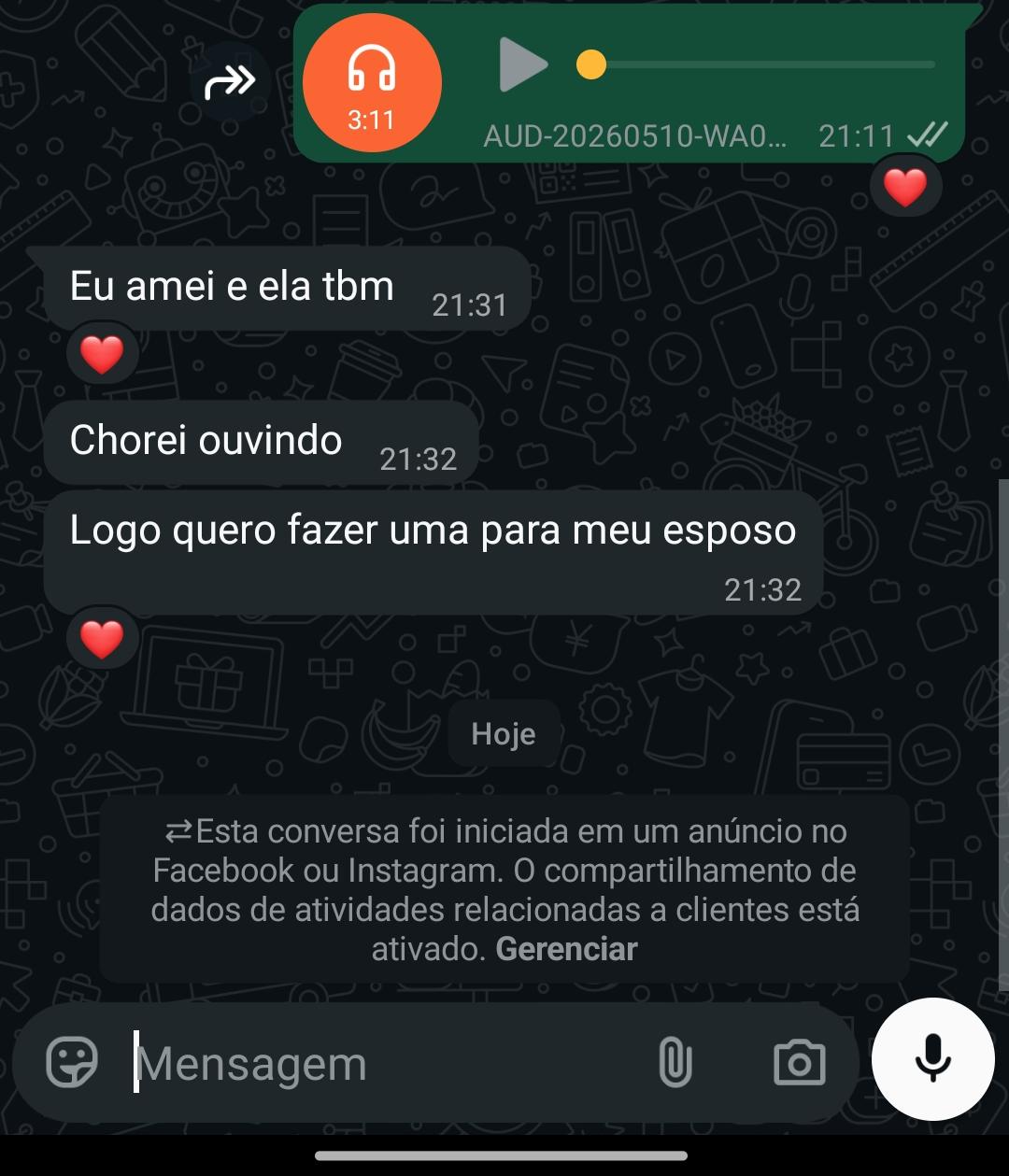 Depoimento real de cliente no WhatsApp 4