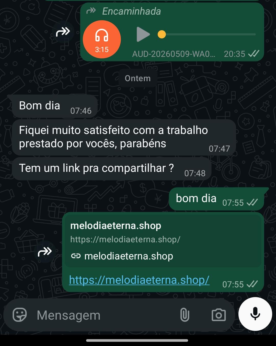 Depoimento real de cliente no WhatsApp 5